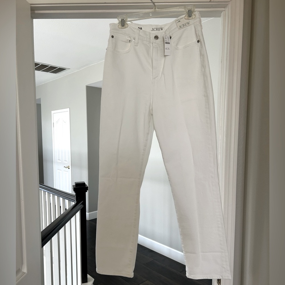 J. Crew Women's white Straight Leg Jeans